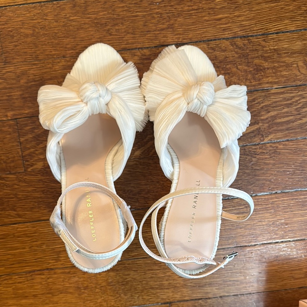 Loeffler Randall Camellia Pleated Bow Heel with Ankle Strap